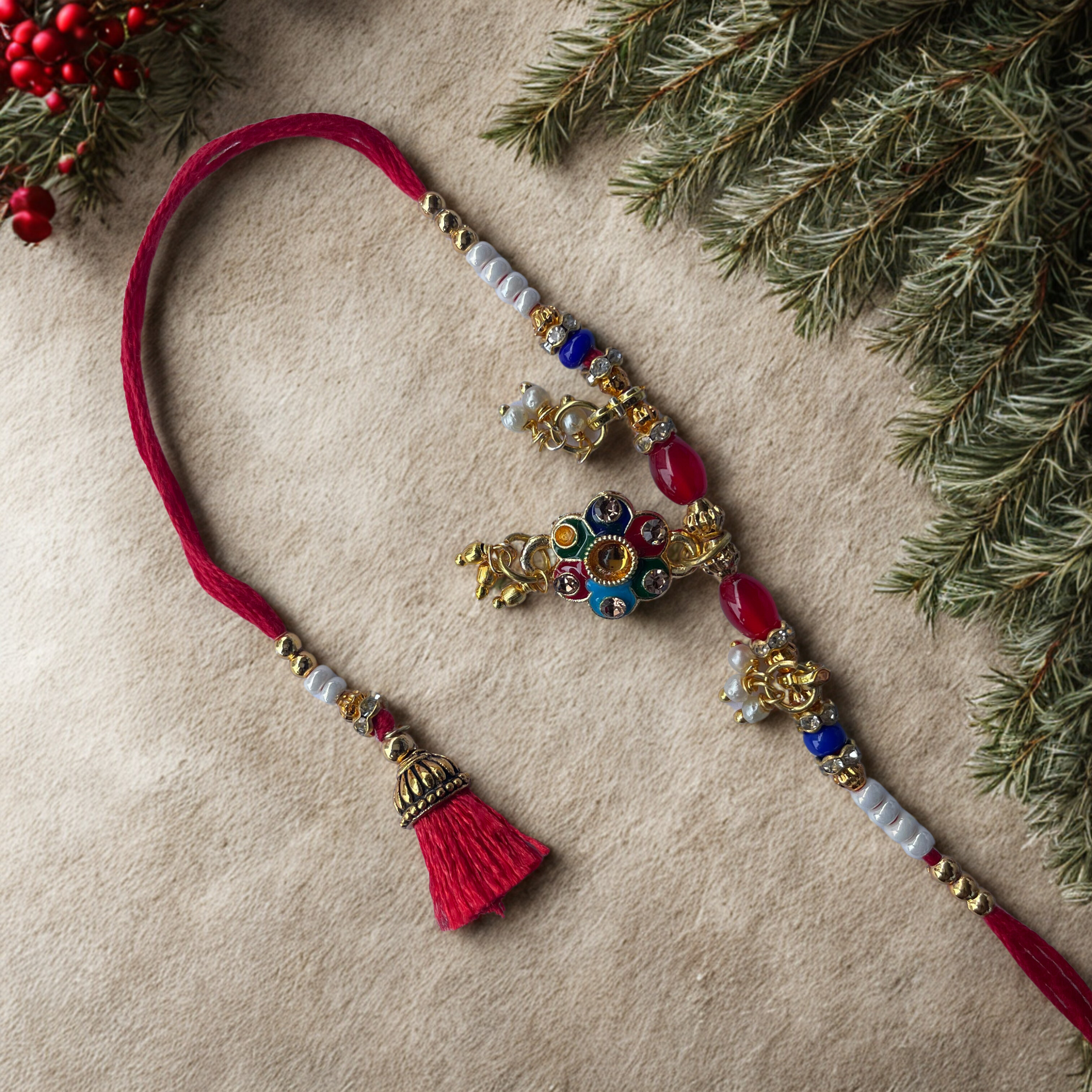ChakraBond Navratna Rakhi - Sacred Colorful Rakhi for Raksha Bandhan